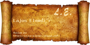 Lajos Elemér névjegykártya