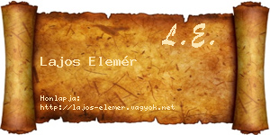 Lajos Elemér névjegykártya
